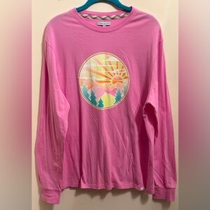 Pink Long Sleeve Tee with Graphic Design